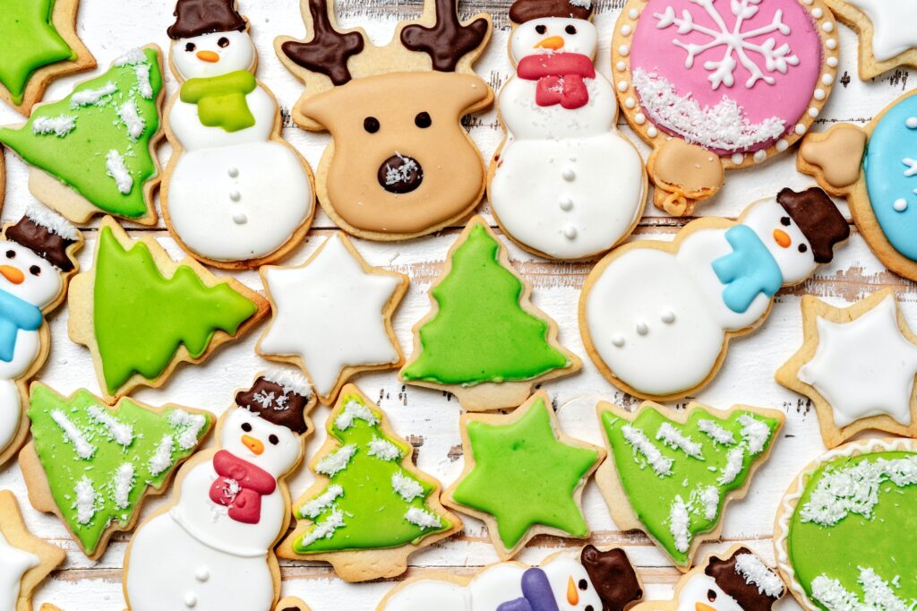 Christmas sugar cookies background