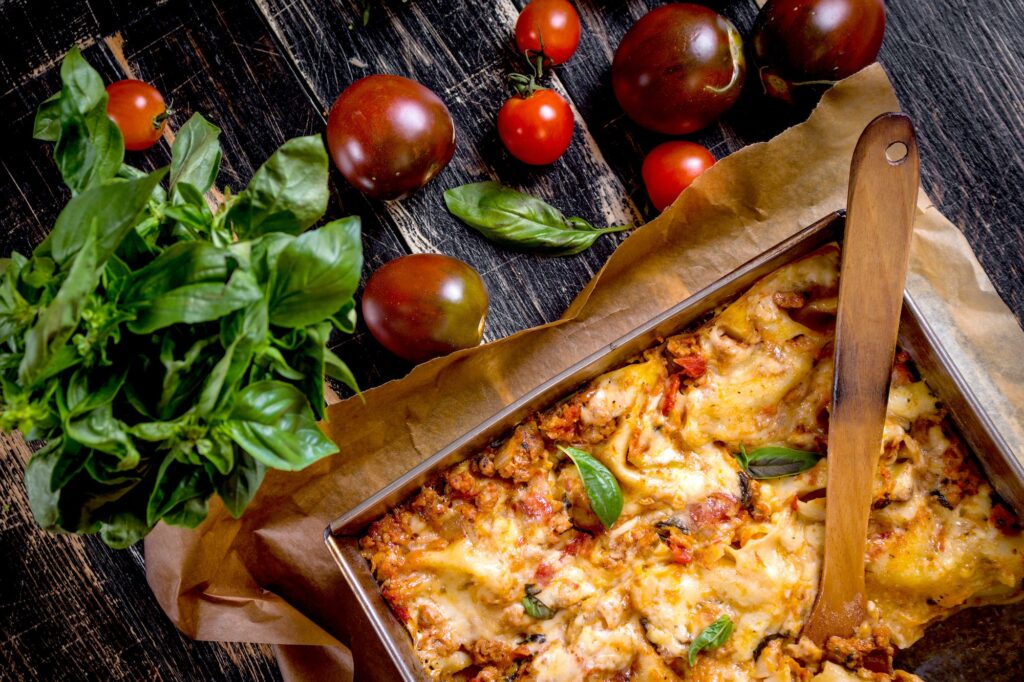 Close-up of a traditional italian lasagna
