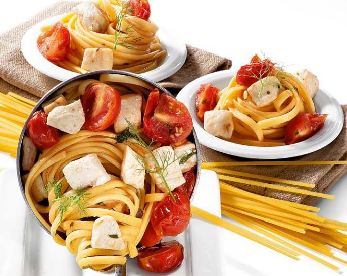 NOODLES WITH SWORDFISH CHERRY TOMATOES AND WILD FENNEL Brenda Gantt