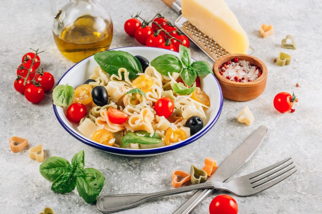 Heart pasta salad