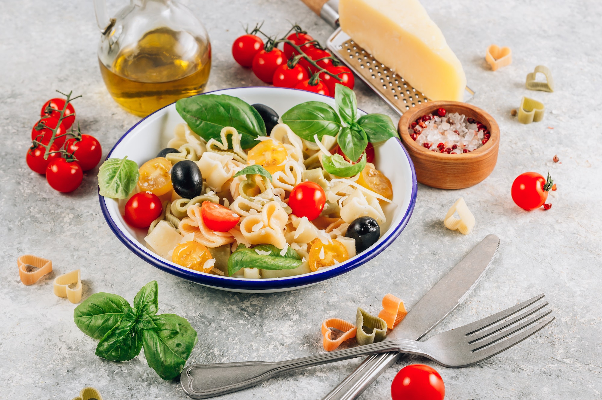 Heart pasta salad
