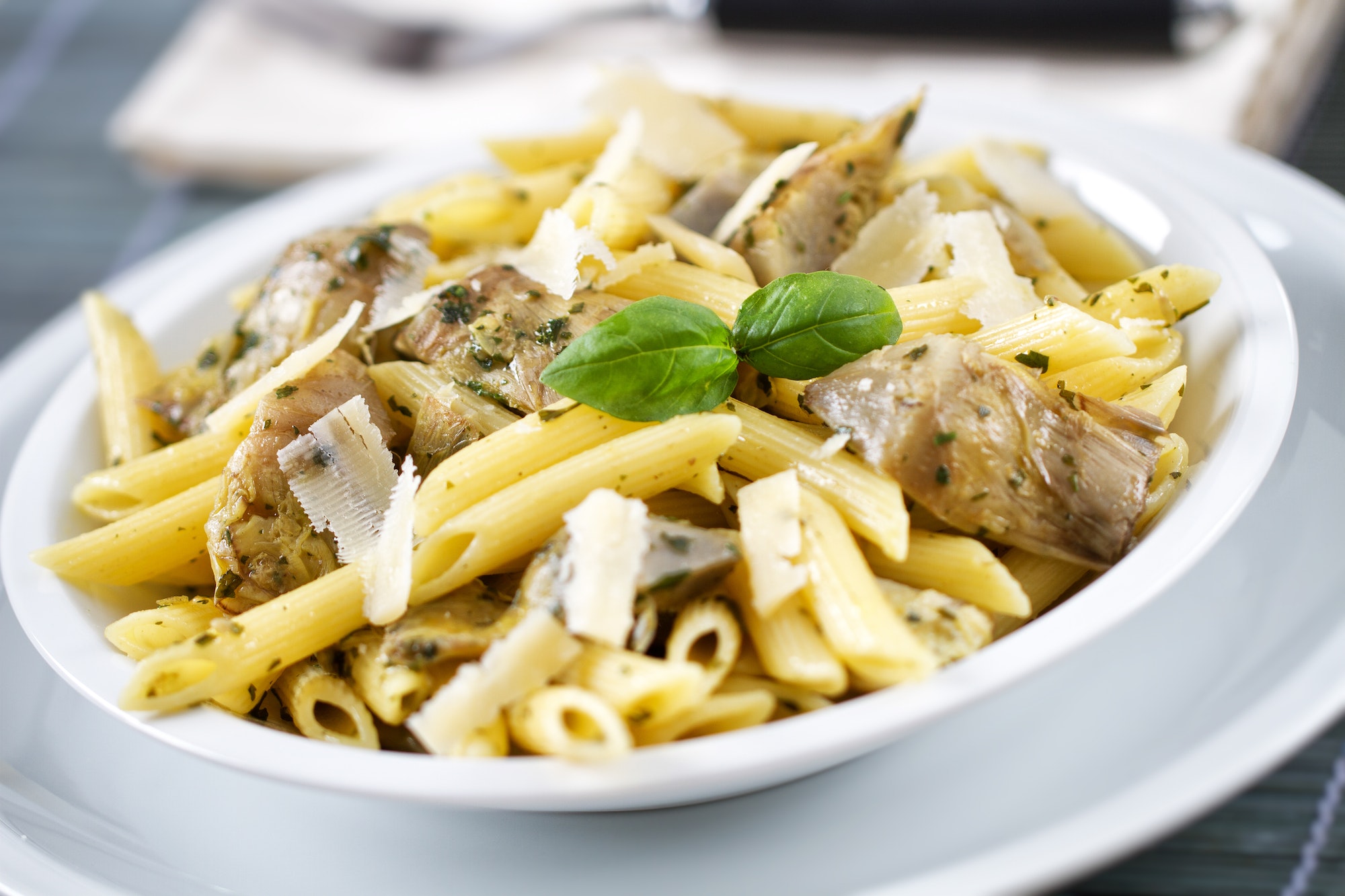 Pasta with Artichokes, Cheese and Herbs